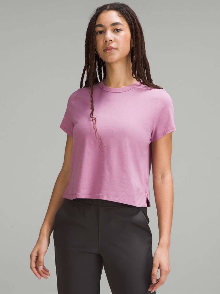 Lululemon Athletica Classic Fit Cotton Blend T Shirt Velvet Dust